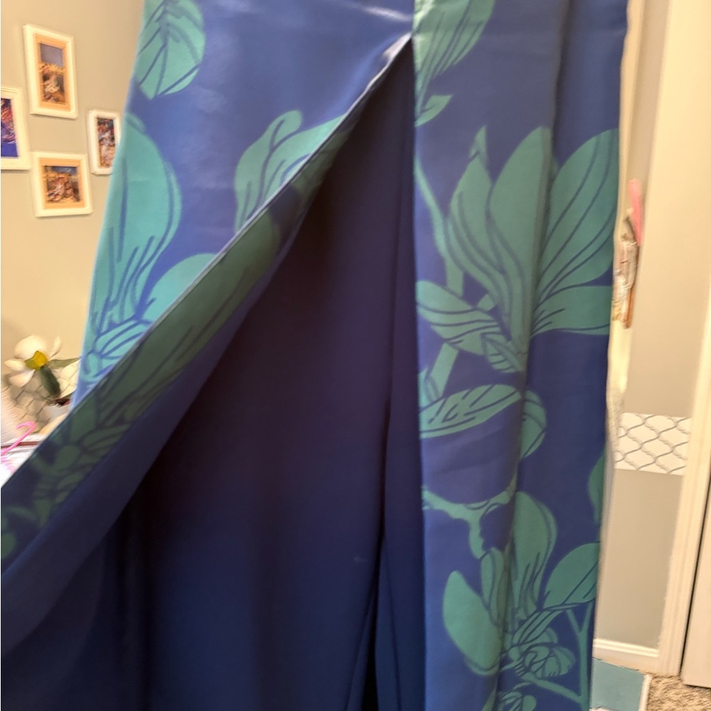 Kay Unger Blue and Green Jumpsuit